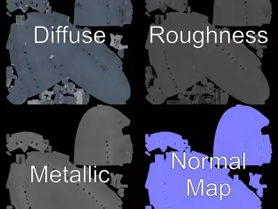 Stealth Submarine model pack Low-poly 3D model