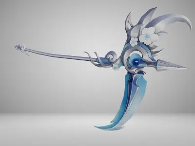 Futuristic Scythe Low-poly 3D model