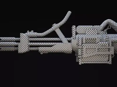 Bazrosh Rifle Scifi Game Ready Free low-poly 3D model