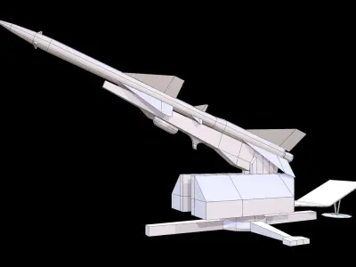 S75 SAM-2 Anti Aircraft Missile Launcher Low-poly 3D model