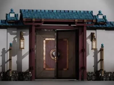 JA Kit 00 Outer Enclosure Wall A Low-poly 3D model