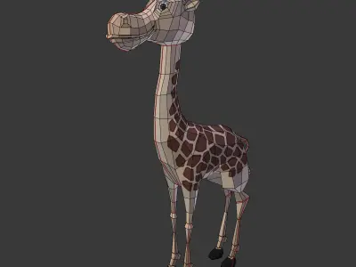Cartoon Giraffe Low-poly 3D model