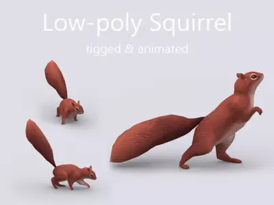 rigged  animated squirrel chipmunk  chippy  Low-poly 3D model