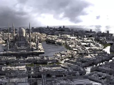 Star Wars Coruscant inspired City Senators buildings 3D model 3D model