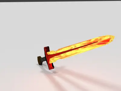 Fire Sword Free low-poly 3D model purchase