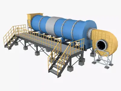 Asphalt Plant Dryer Machine 3D model