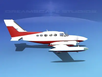 Cessna 414 Chancellor V09 3D model