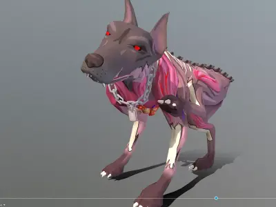 Hybrid Police Dog DoberMan IDLE Scratching 3D model