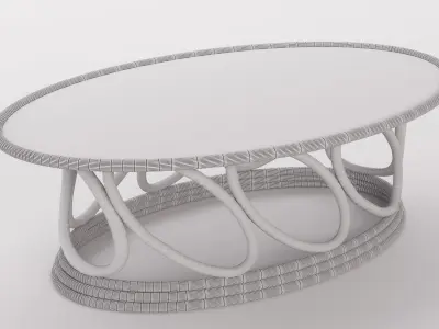 Rattan Coffee Table Summer interior Free 3D model