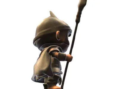Child Warrior Model Low-poly 3D model