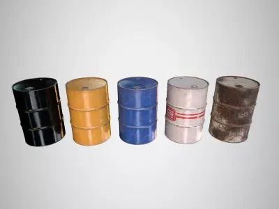 Oil Barrel 1 Low-poly 3D model