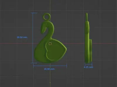 Swan Pendant for 3D printing Free 3D print model