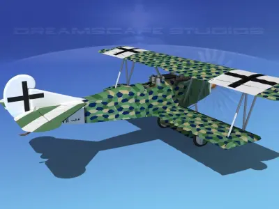 Fokker D-VII V07 Luftwaffe 3D model