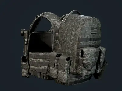 Military Gear Equipment Vest Game Ready Low-poly 3D model