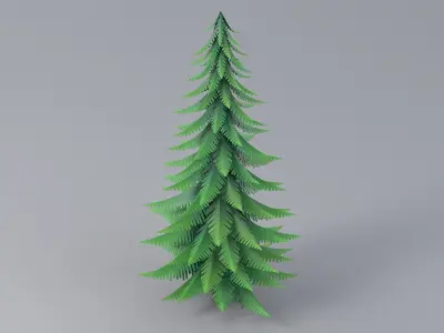 Cartoon Fir Tree 01 3D model
