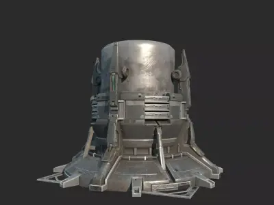 Future sci-fi style launch well 3D model
