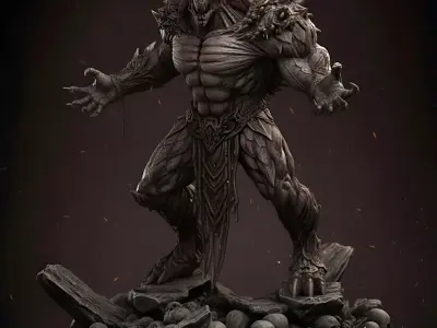 Warrior Gravebound Prime Abyssal Demon STL 3D print model