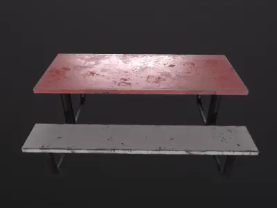 Picnic Table 3D Model Low-poly 3D model buy