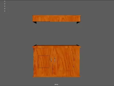 Aquarium with a cabinet Free low-poly 3D model