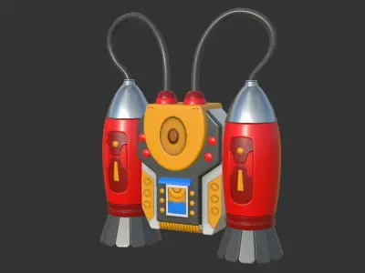 Stlized JetPack Group - 3 Pieces Low-poly 3D model