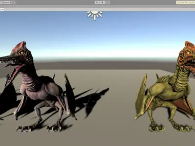 Monster Pterodaptyl Low-poly 3D model