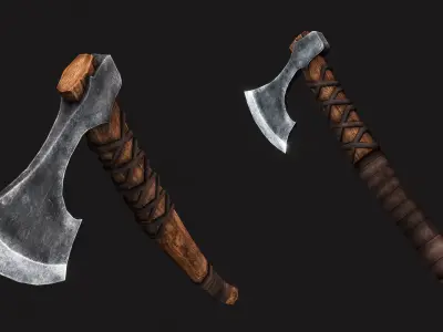 Baltic Viking Battle Axes Low-poly 3D model