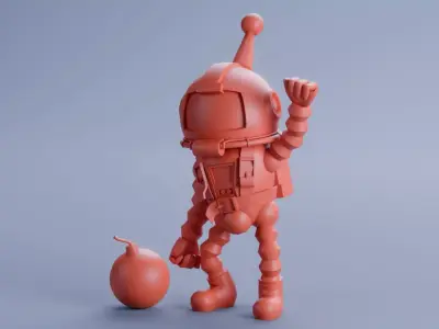 Atomic Bomberman Low-poly 3D model
