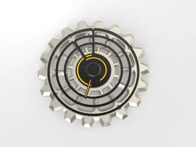 GEAR CLOCK Low-poly 3D model
