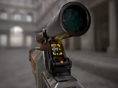 Dual Rounds Sniper Rifle Low-poly 3D model