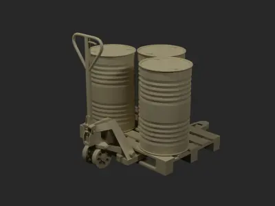 Moving Drums Low-poly 3D model