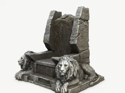 Lion Throne Low-poly 3D model