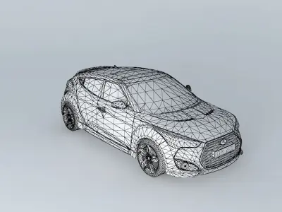 Hyundai Veloster Turbo with 3 0 K emblem Free 3D model