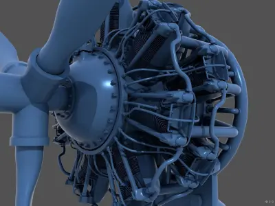 PW R1830 Radial Engine - Personal license - 1-6 scale 3D print model