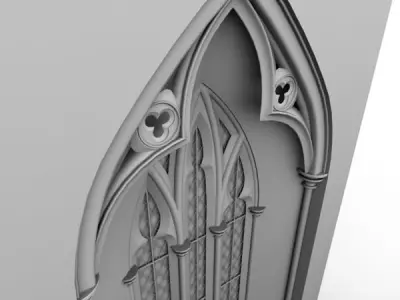 05 Medieval Gothic Windows Set 3D model