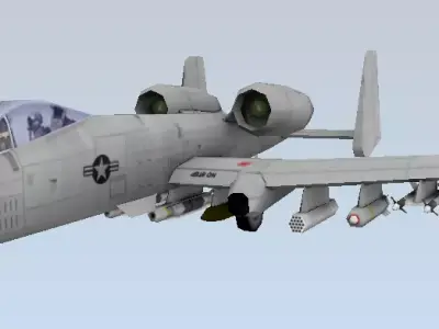 A-10 Thunderbolt Fairchild Republic Low-poly 3D model Low-poly 3D model