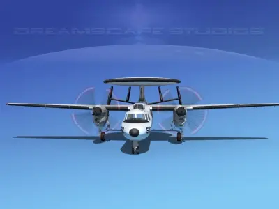 Grumman E-2C Hawkeye V14 3D model