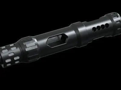 Muzzle brake long vt 3D model