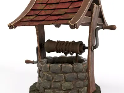 Well stone cartoon 3D model