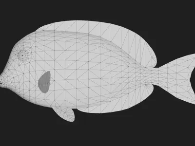 Unicornfish Low-poly 3D model