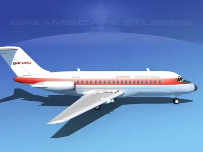 Douglas DC-9-20 Garuda 3D model