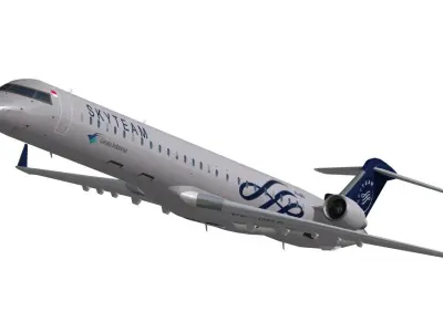Bombardier CRJ 1000 Garuda Indonesia SkyTeam Low-poly 3D model
