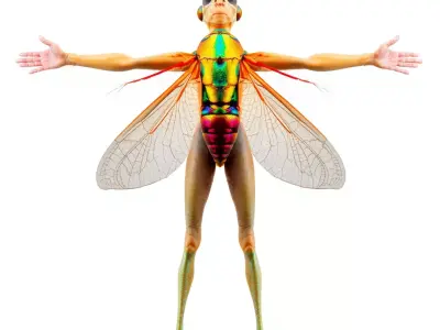 Vivid Insectoid Hybrid model pack Low-poly 3D model