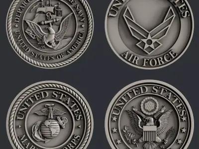 3d STL models for CNC router  US Navy Marines Army and Airforce  3D model