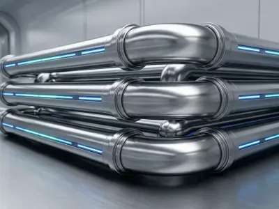 Sci-Fi Industrial Modular Pipeline Set  Low-poly 3D model