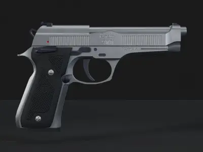 Renetty 9mm Pistol Low-poly 3D model