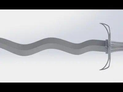 Kriss Dagger -Gem embedded Brass Guard 3D model 3D print model