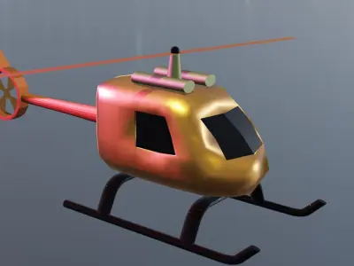 Helicopter 3D low poly model 3dhelicopter Low-poly 3D model