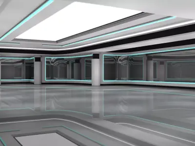 Sci Fi Interior Hangar 3D model