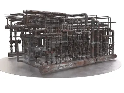 Industrial boiler room 3D model