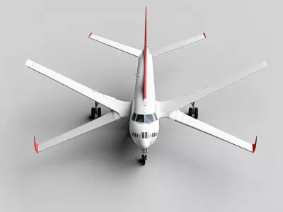 Modern Passenger Jet Aircraft 3D Model Low-poly 3D model